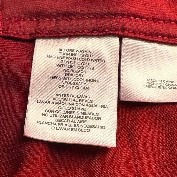 Anne Klein Size 2XL Business Casual Womens Red Pants Plus Elastic Waistband - Picture 10 of 12